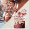 Rose Gold Cake Topper Decoration Set - Includes Happy Birthday Candles, Banner, Confetti Balloons, and Paper Fans for Rose Gold Theme Party Decor for Girls and Women’s Birthday Parties